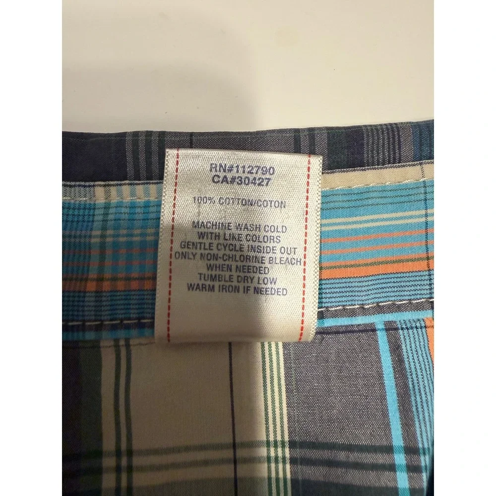 True Religion Mens XXXL Blue Plaid Western Snap Short Sleeve Shirt Horseshoe